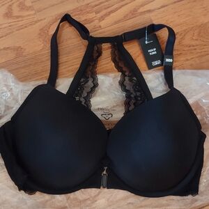 NEW TORRID Women's XO Plunge Push Up Front Close Push-Up Bra 38DD Black
